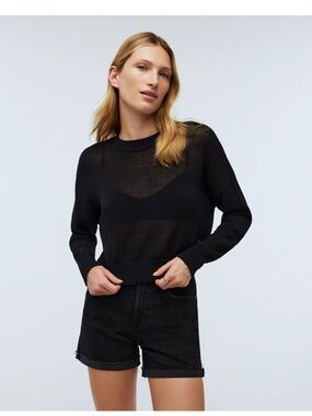 Madewell Black Knit Sweater Top size small NWT